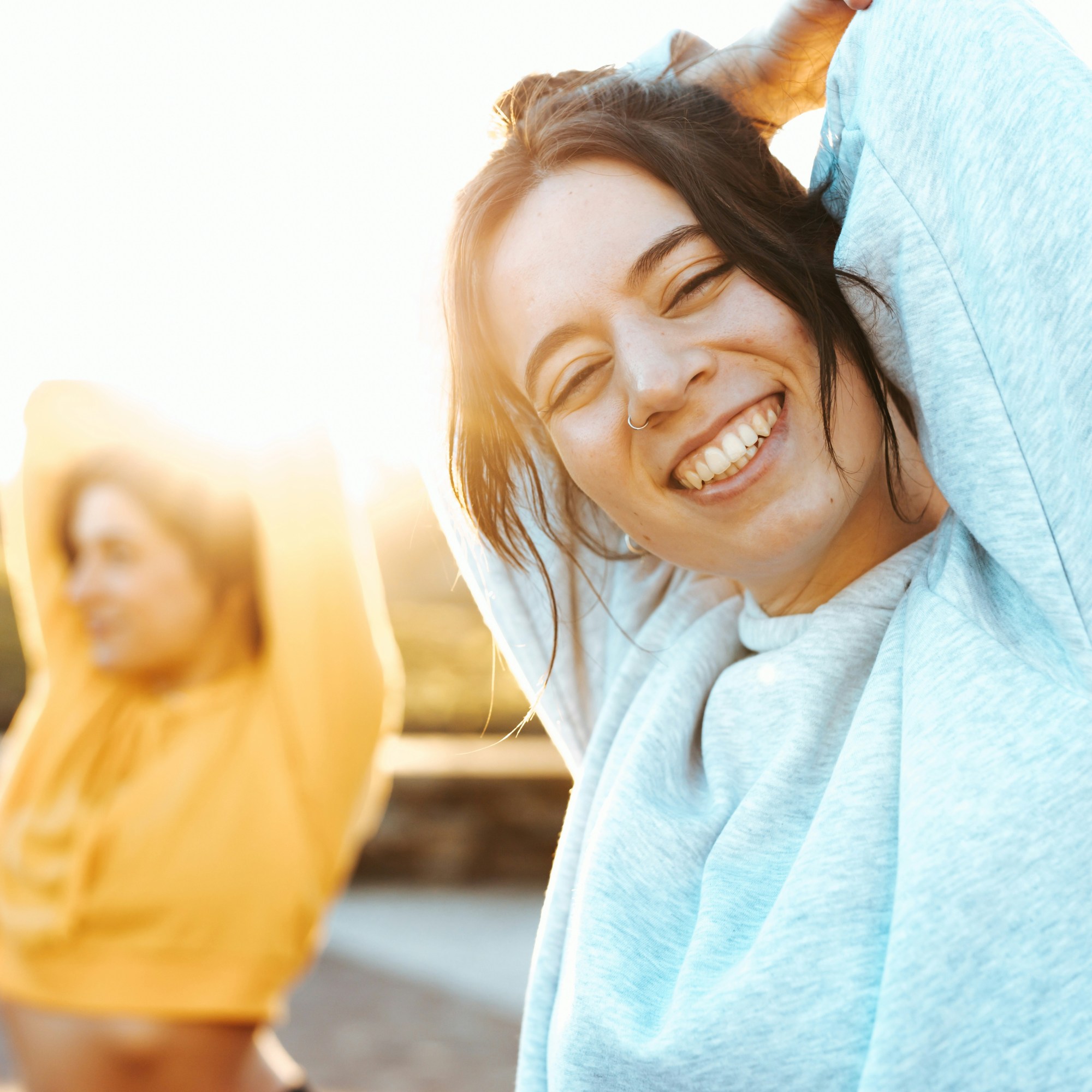 Women train flexibility and body awareness